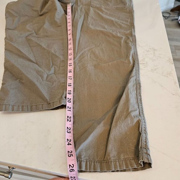 Liz Claiborne Classic Size 10 Tan Cotton Spandex Zip Crop Pant 26" Inseam - Picture 9 of 11